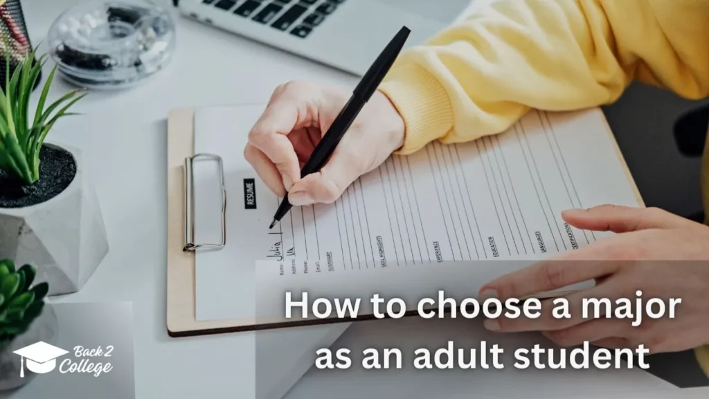 how to choose a major as an adult student